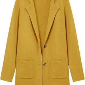 MEROKEETY Womens Open Front Cardigan Coat Long Sleeve Lapel Casual Knit Button Sweater Jackets