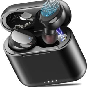 TOZO T6 True Wireless Earbuds Bluetooth 5.3 Headphones Touch Control with Wireless Charging Case IPX8 Waterproof Stereo Earphones in-Ear Built-in Mic Headset Premium Deep Bass Black  Electronics