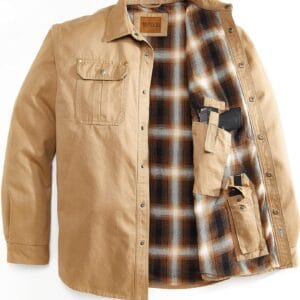 Venado Bountyman Cotton Suede Concealed Carry Shirt Jacket – Chore Coat for Men (Barnwood, X-Large) at Amazon Men’s Clothing store