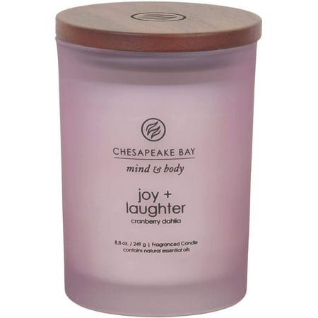 Chesapeake Bay Candle Scented Candle, Joy + Laughter (Cranberry Dahlia), Medium, Home Décor