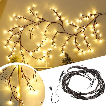 Enchanted Willow Vine Light, USB Powered 7.5FT Lighted Flexible DIY Vines for Room Decor, 144 LEDs Artificial Plants Tree Branches with Lights for Wall Bedroom Living Room Decor