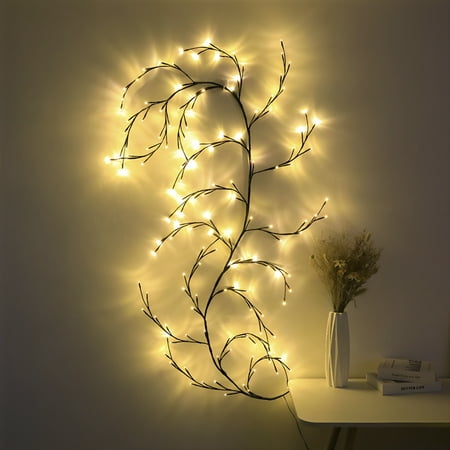 Eummy Vines for Home Decor 7.5Ft Christmas Decorations Indoor Walls Decor Artificial Plants Tree Branches 144 LEDs Lighted Willow Vine Lights House Bedroom Living Room Aesthetic
