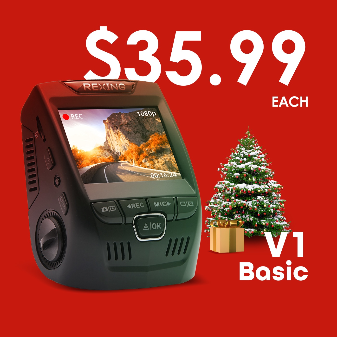 Rexing V1 Basic 1080p Dash Cam