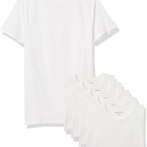 Amazon Essentials Men’s Crewneck Undershirt, Pack of 6