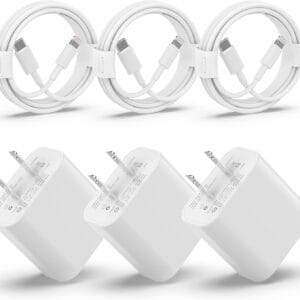 Phone Charger Fast Charging【MFi Certified】 3 Pack 20W Type C Wall Charger Block with 6FT Long USB C to Lightning Cable Compatible with iPhone 14/13/12/12 Pro Max/11/Xs Max/XR/X,AirPods Pro