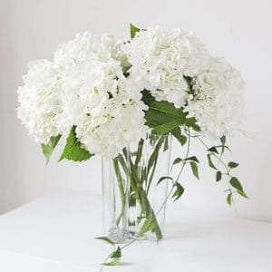 DUYONE 3PCS 21 inch Lifelike Artificial Hydrangea Large Real Touch Flowers Artificial Flowers Dry Flowers Outdoor Wedding Christmas Office Family Party Living Room Table Decoration (White)