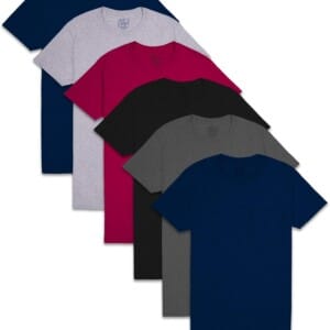 Fruit of the Loom Men’s Eversoft Cotton Short Sleeve Pocket T-Shirts, Breathable & Tag Free