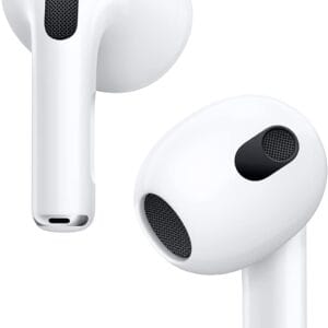 Apple AirPods (3rd Generation) Wireless Ear Buds, Bluetooth Headphones, Personalized Spatial Audio, Sweat and Water Resistant, Lightning Charging Case Included, Up to 30 Hours of Battery Life