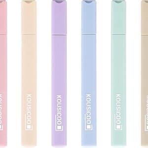Aesthetic Cute Pastel Highlighters Set 6 Assorted Colors No Bleed Pens Bible Markers Office Essentials Desk Accessories School Study Supplies Journaling Preppy Teen Girl Women Stuff Book Kit