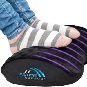Big Time Comfort Massage Texture Memory Foam Foot Rest for Under Desk at Work, Home & Office – Ergonomic Support Stool Footrest for Office Chair & Gaming Accessories, Pain Relief Leg Pillow