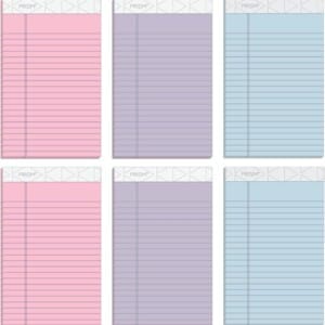 TOPS 5 x 8 Legal Pads, 6 Pack, Prism Brand, 2 Pink/2 Blue/2 Purple, Narrow Ruled, 50 Sheets Per Writing Pad, Made in USA (63016)