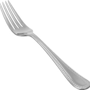 Amazon Basics Stainless Steel Dinner Forks with Pearled Edge, Pack of 12, Silver