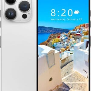 BDWJW I14 Pro Max 5G Unlocked Smartphone,6GB+256GB, for Android 13, 6.8″ FHD Unlocked Cell Phone, 6800mAh, Battery Fast Charging,48MP+108MP Dual Camera/Dual SIM/Face ID 5G Phone (White)
