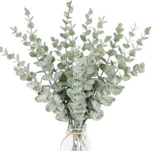 Tiyard 18pcs Eucalyptus Stems Artificial Eucalyptus Leaves Stems Artificial Fake Flowers for Home Office Flowers Bouquet Centerpiece Wedding Decoration Christmas Decor 2023