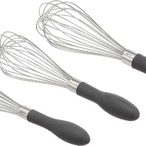 Amazon Basics Stainless Steel Wire Whisk Set – 3-Piece