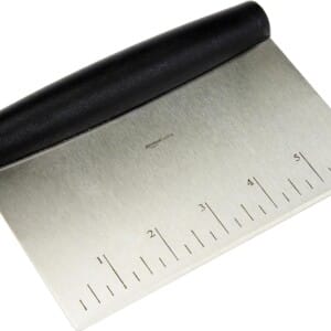 Amazon Basics Multi-Purpose Stainless Steel Scraper/Chopper with Contoured Grip, 6-Inch, Silver, Black