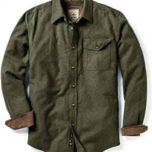 CQR Men’s All Cotton Flannel Shirt, Long Sleeve Casual Button Up Plaid Shirt, Brushed Soft Outdoor Shirts