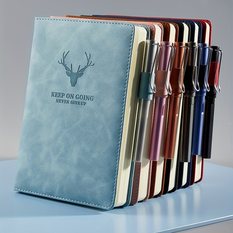 A5 Faux Leather Notebook Elegant Refillable Loose Leaf Business Notebook/notepad, Meeting Notebook Pen Holder