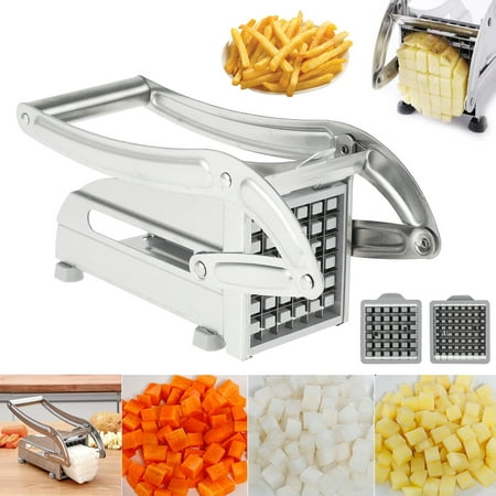 Jetcloudlive French Fry Cutter Multifunction Potato Slicer Vegetable Fruit Chopper with 2 Stainless Steel Blades for French Fries Chips Maker Potato Slicer for Tomato Potato Cooking Gadget Tool