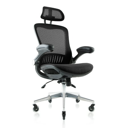 NOUHAUS ErgoFlip Mesh Office Chair Flip Up Arms. Ergonomic Desk Chair.