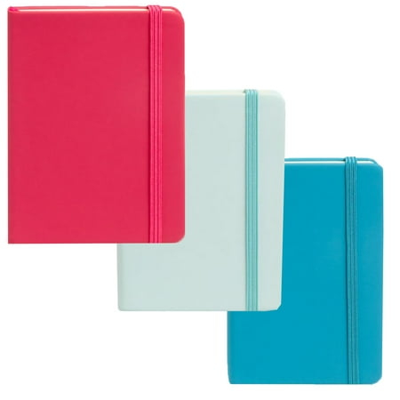 Simply Genius (3pk) A6 Mini Leatherette Cover Journal Notebook, Lined, 3.7" x 5.7"