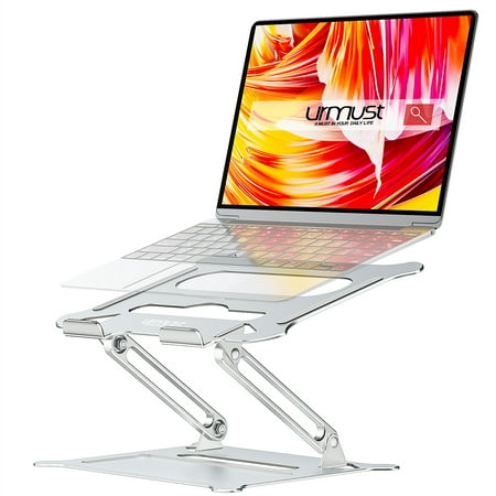 Urmust Laptop Stand for Desk Adjustable Laptop Holder Portable Laptop Riser Compatible with MacBook Air Pro 10-15.6" Silver