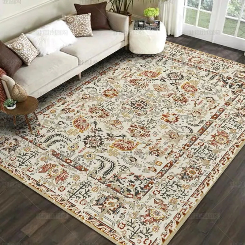 Retro Ethnic Style Carpets for Living Room Persia Bedroom Decor Rug Non-slip Washable Porch Floor Mat Dining Room Lounge Carpet