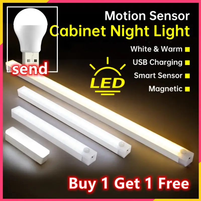 20/30/40/60cm LED Ultra Thin Lights Motion Sensor night light Wireless Under Cabinet Lights For Kitchen Closet Cabinet Lighting