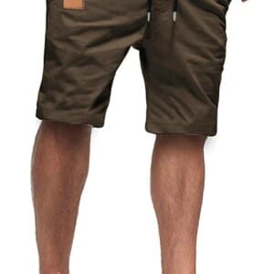 JMIERR Men’s Casual Shorts – Cotton Drawstring Summer Beach Stretch Twill Chino Golf Shorts