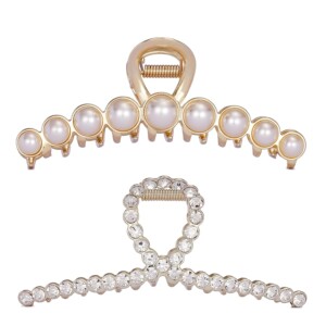 Hair Claw Clips, Vintage Metal Imitation Pearl Hair Jaw Clip