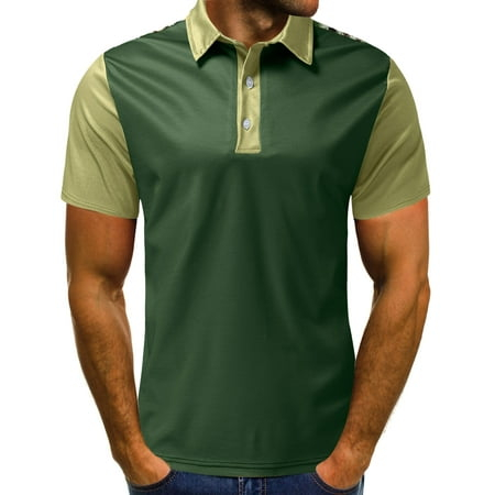 Akiihool Mens Polo Shirts Big And Tall Men's Regular-Fit Cotton Pique Polo Shirt in Big & Tall (Green,3XL)