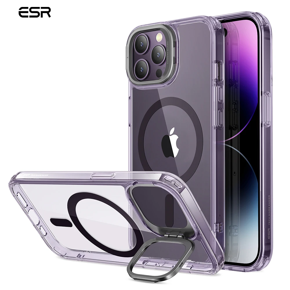 ESR for iPhone 15 14 Pro Magsafe Case for iPhone 13 Classic Hybrid Case with Stash Stand With HaloLock for 14 Pro Max Cover