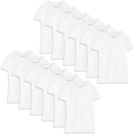 Fruit of the Loom Men's Stay Tucked Crew T-Shirt, White 12 Pack, Large