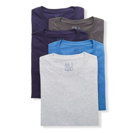 Men's Fruit Of The Loom 5P28CTG Stay Tucked Cotton Crew T-Shirts - 5 Pack (Assorted M)