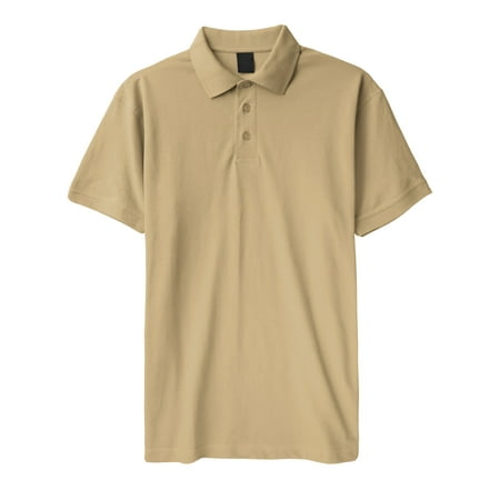 Mens Pique Polo Shirts Regular Fit Short Sleeve Plain Cotton Tee