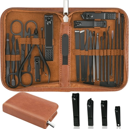 Manicure Set Professional Nail Clipper Kit-26 Pieces Stainless Steel Manicure Kit,nail Care Tools With Luxurious Travel Case