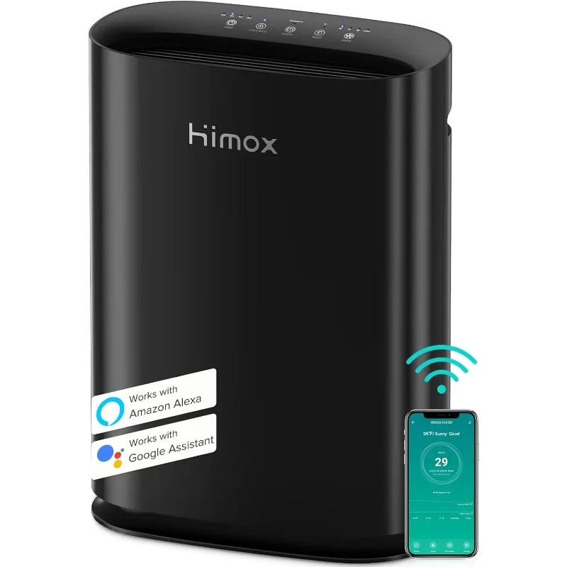 HIMOX HEPA 14 Air Purifiers For Home Large Room up to 2690 sq ft, Smart wifi& PM2.5 Monitor