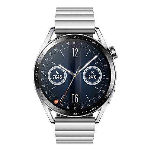 HUAWEI Watch GT 3 (46mm) GPS + Bluetooth Smartwatch (Elite Steel) - International Version, (OB02819)