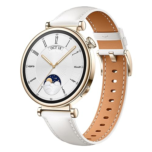 HUAWEI Watch GT 4 B19L 41mm Bluetooth Smartwatch 1.32" AMOLED Screen Leather Strap - White