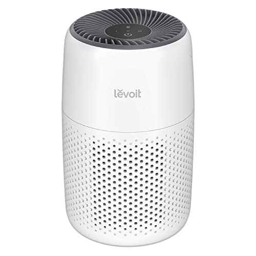 LEVOIT Air Purifiers for Bedroom Home, 3-in-1 Filter Cleaner with Fragrance Sponge for Sleep, Smoke, Allergies, Pet Dander, Odor, Dust, Office, Desktop, Portable, HEPA at Speed Ⅰ, Core Mini-P, White