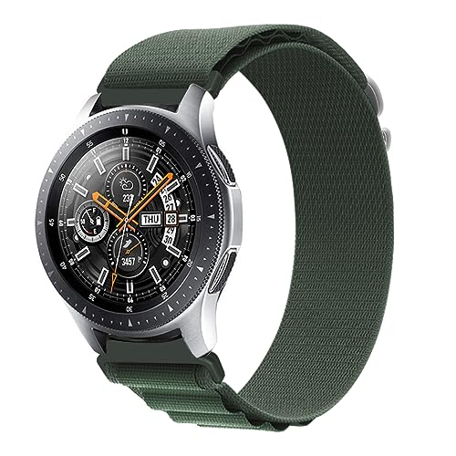 MroTech 22mm Nylon Band Compatible With Samsung Galaxy Watch 46mm (2019)/Watch 3 45mm/Gear S3 Frontier Band Replacement for Huawei Watch GT/GT2/2e/GT3/GT4 Pro 46mm Strap Men Women Alpine Olive Green