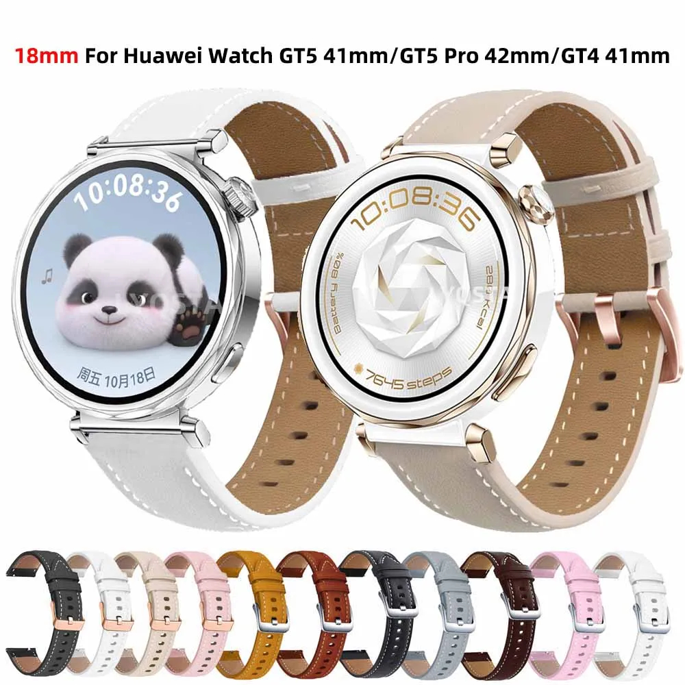 18mm Smart Watch Strap For HUAWEI WATCH GT 5 Pro 42mm GT5 41mm GT 4 41mm Wristbands Rose Gold Buckle Watch Bracelet Wristband