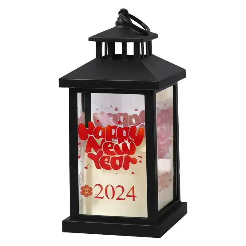 2024 New Year Lantern Christmas Candle Lamp Vintage Light Metal Rustic Lanterns For Indoor Outdoor Garden Home Party Decor