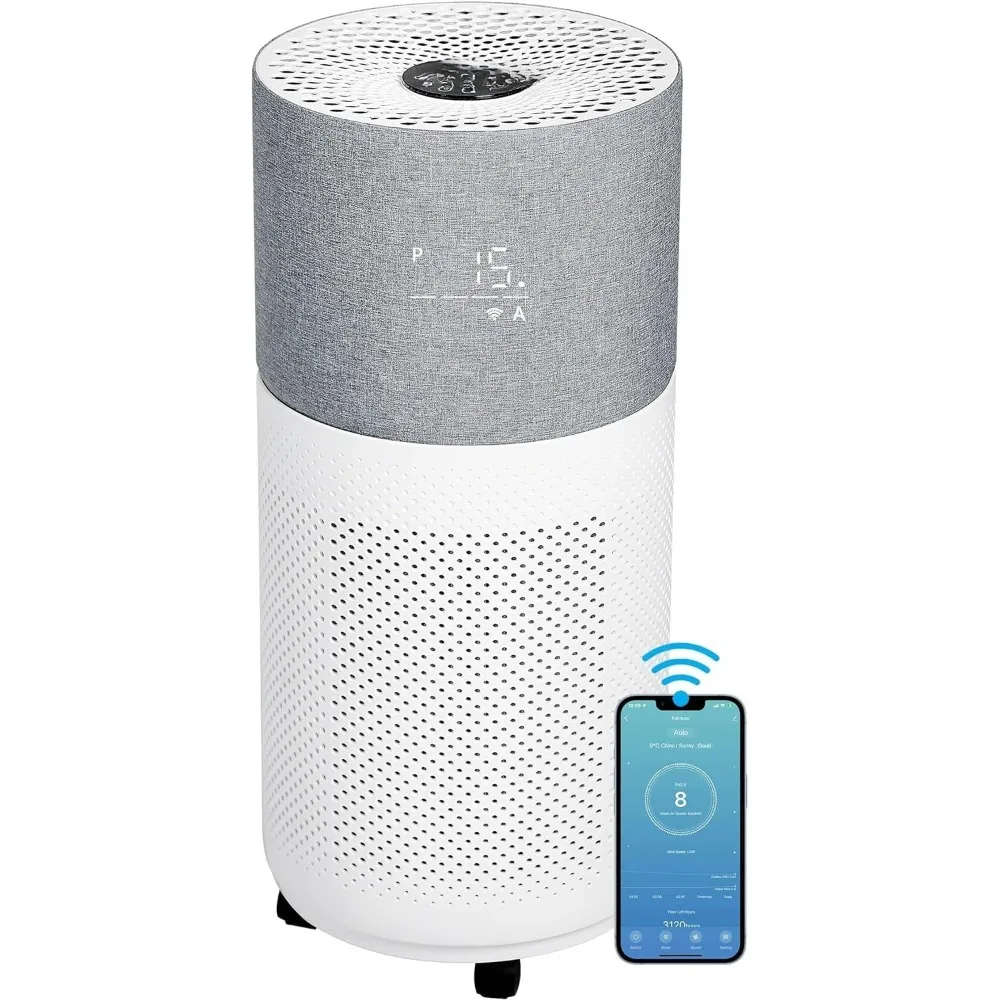 CleanForce Air Purifiers for Home Large Room Up to 2550 ft², H13 HEPA Air Cleaner Works with Alexa for Dust, Allergens, Pollen,