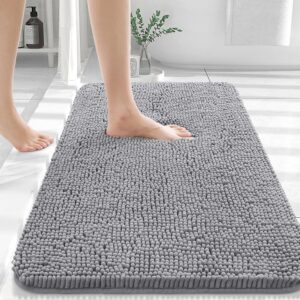 OLANLY Bathroom Rugs 30×20, Extra Soft Absorbent Chenille Bath Rugs, Rubber Backing Quick Dry, Machine Washable Bath Mats for Bathroom Floor, Tub and Shower, Home Decor Accessories, GreyWatch the videoWatch the videoWatch the videoWatch the videoWatch the videoWatch the videoWatch the videoWatch the videoWatch the videoWatch the videoWatch the video