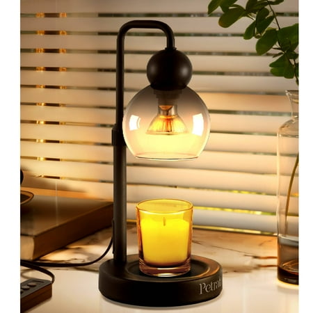 Petrala Candle Warmer Lamp with Timer and Dimmer - Electric Candle Lamp Warmer for Jar Candles - Ideal Home Decor Valentines Holiday Gift - Includes 2 Bulbs