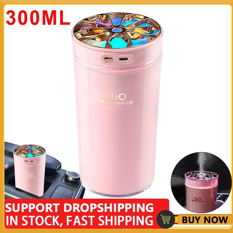 300ml Quiet Air Humidifier Portable Mini USB Aroma Diffuser With Cool Mist For Bedroom Home Car Plants Purifier Humificador
