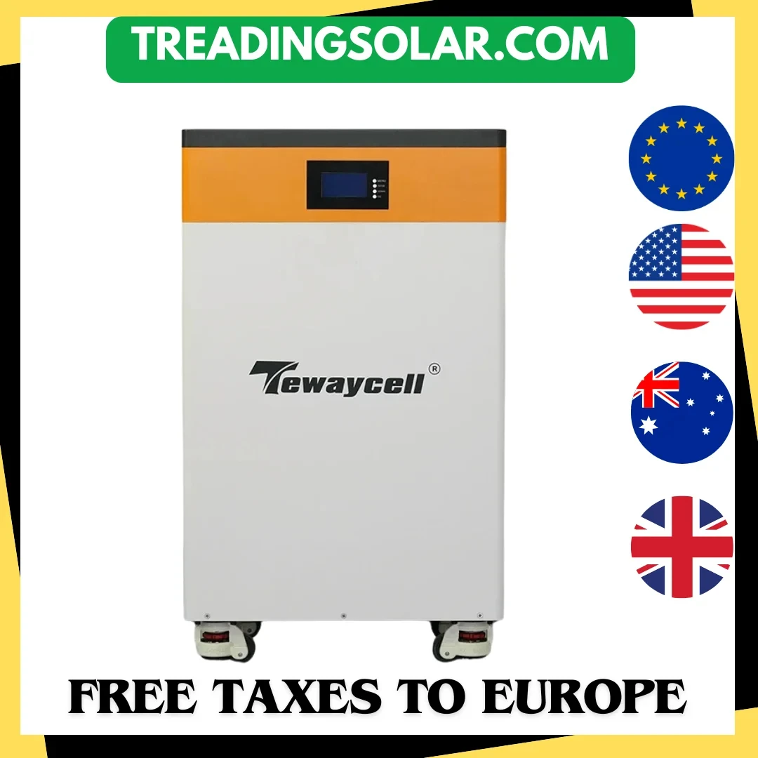 51V 48V 15KWh Powerwall 300Ah LiFePO4 Battery Pack 6000 Cycle Lithium Iron Phosphate Buitl-in BMS CAN RS485 Monitor EU Tax Free