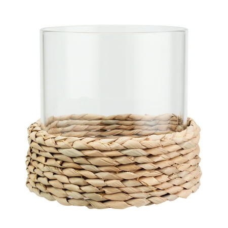 Better Homes & Gardens Decorative Hyacinth Hurricane Pillar Candle Holder, Brown