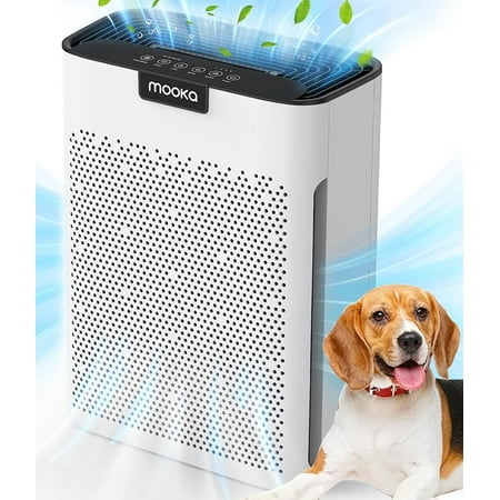 Air Purifiers for Home Large Room 2000 Ft2 with Washable Filters MOOKA H13 HEPA Filter Pet Air Purifier for Bedroom with Fragrance Air Cleaner for Smoke Dust Pollen Pets Hair Odor KJ190L White